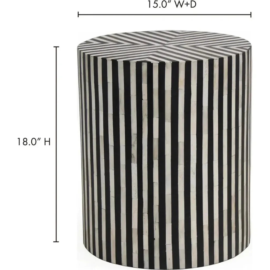 15 Inch Side Table Black Art Deco - LOOMLAN - Moe's Home - Side Tables