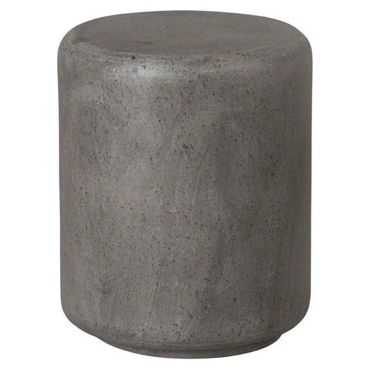 17 in. Caemen Cylinder Terrazzo Garden Stool-Garden Stools-Emissary-Gray-LOOMLAN