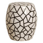 17 in. Ice Ray Black & White Ceramic Garden Stool-Garden Stools-Emissary-LOOMLAN
