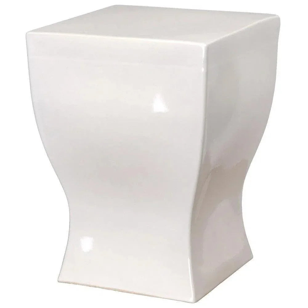 17.5 in. Square Ceramic Garden Stool by Emissary-Garden Stools-Emissary-White-LOOMLAN