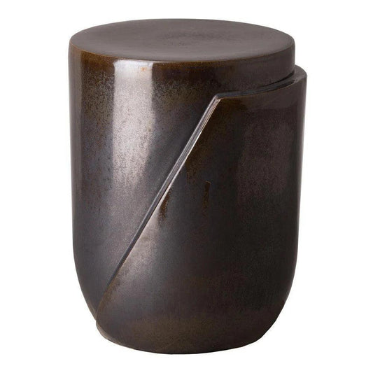 18 in. Accel Ceramic Garden Stool Side Table-Garden Stools-Emissary-Gunmetal-LOOMLAN