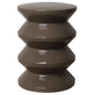 18 in. Accordion Ceramic Outdoor Garden Stool-Garden Stools-Emissary-Gray-LOOMLAN