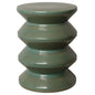 18 in. Accordion Ceramic Outdoor Garden Stool-Garden Stools-Emissary-Green-LOOMLAN