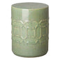 18 in. Axton Ceramic Outdoor Garden Stool-Garden Stools-Emissary-Green Speckle-LOOMLAN