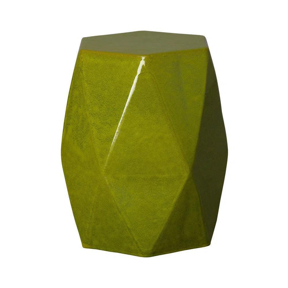 18 in. Brilliant Matrix Ceramic Garden Stool-Garden Stools-Emissary-Green-LOOMLAN
