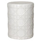 18 in. Cane Ceramic Outdoor Garden Stool-Garden Stools-Emissary-White-LOOMLAN
