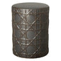 18 in. Cane Ceramic Outdoor Garden Stool-Garden Stools-Emissary-Gunmetal-LOOMLAN