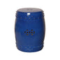 18 in. Drum Ceramic Outdoor Garden Stool-Garden Stools-Emissary-Blue-LOOMLAN