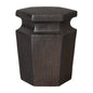 18 in. Hex Ceramic Outdoor Garden Stool-Garden Stools-Emissary-Metallic-LOOMLAN