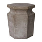 18 in. Hex Ceramic Outdoor Garden Stool-Garden Stools-Emissary-Stone Gray-LOOMLAN