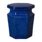 18 in. Hex Ceramic Outdoor Garden Stool-Garden Stools-Emissary-Blue-LOOMLAN