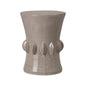 18 in. Jewel Ceramic Outdoor Garden Stool-Garden Stools-Emissary-Light Gray-LOOMLAN