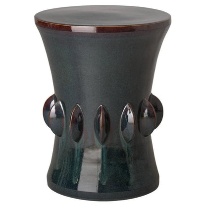 18 in. Jewel Ceramic Outdoor Garden Stool-Garden Stools-Emissary-LOOMLAN