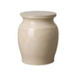 18 in. Koji Ceramic Outdoor Garden Stool Side Table-Garden Stools-Emissary-Cream-LOOMLAN