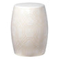 18 in. Labyrinth Ceramic Outdoor Garden Stool-Garden Stools-Emissary-White-LOOMLAN