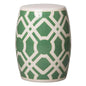 18 in. Labyrinth Ceramic Outdoor Garden Stool-Garden Stools-Emissary-Green-LOOMLAN