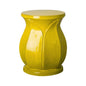 18 in. Lotus Ceramic Outdoor Garden Stool-Garden Stools-Emissary-Mustard Yellow-LOOMLAN