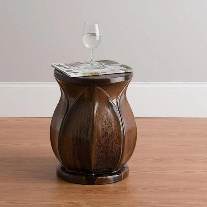 18 in. Lotus Ceramic Outdoor Garden Stool-Garden Stools-Emissary-LOOMLAN