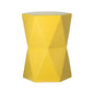18 in. Matrix Hexagon Ceramic Outdoor Garden Stool-Garden Stools-Emissary-Yellow-LOOMLAN