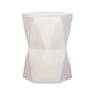 18 in. Matrix Hexagon Ceramic Outdoor Garden Stool-Garden Stools-Emissary-White-LOOMLAN