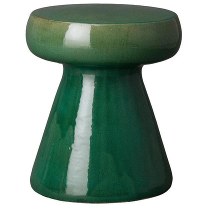 18 in. Mushroom Ceramic Outdoor Garden Stool-Garden Stools-Emissary-LOOMLAN