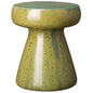 18 in. Mushroom Ceramic Outdoor Garden Stool-Garden Stools-Emissary-Moss-LOOMLAN