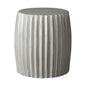 18 in. Pleated Ceramic Outdoor Garden Stool-Garden Stools-Emissary-Gray-LOOMLAN