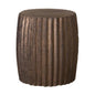 18 in. Pleated Ceramic Outdoor Garden Stool-Garden Stools-Emissary-Metallic-LOOMLAN