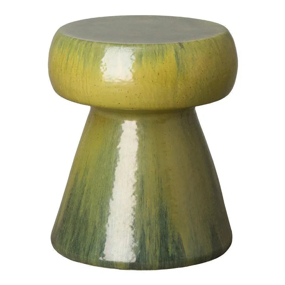 18 in. Portobello Ceramic Outdoor Garden Stool Outdoor-Garden Stools-Emissary-Tea Green-LOOMLAN