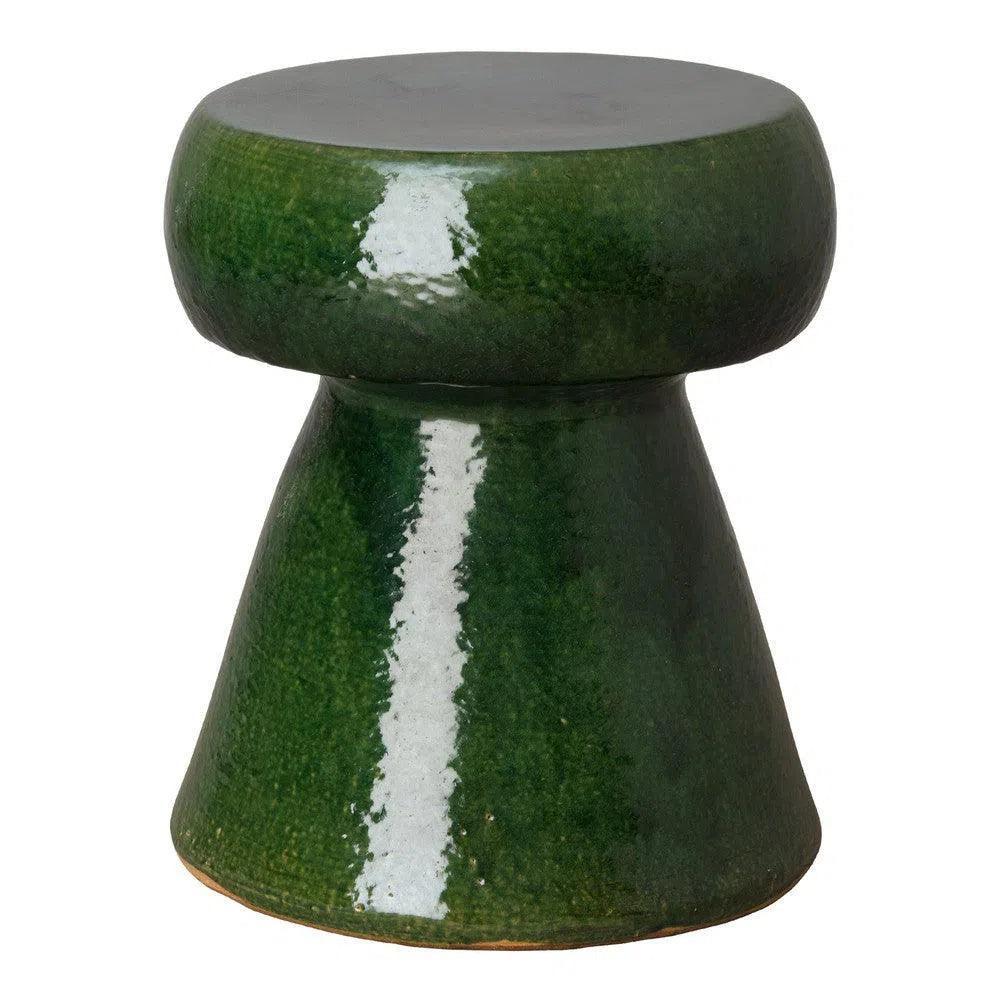 18 in. Portobello Ceramic Outdoor Garden Stool Outdoor-Garden Stools-Emissary-Green-LOOMLAN