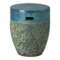 18 in. Round Reef Teal Ceramic Outdoor Garden Stool-Garden Stools-Emissary-LOOMLAN