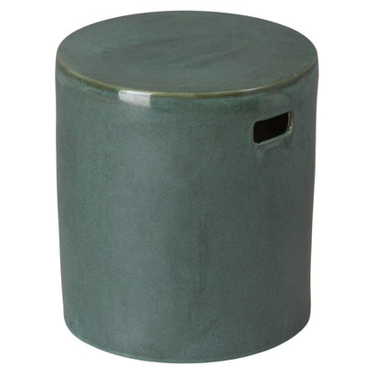 18 in. Round White Ceramic Outdoor Garden Stool-Garden Stools-Emissary-LOOMLAN