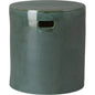 18 in. Round White Ceramic Outdoor Garden Stool-Garden Stools-Emissary-Green Kelp-LOOMLAN