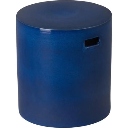 18 in. Round White Ceramic Outdoor Garden Stool-Garden Stools-Emissary-LOOMLAN