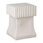 18 in. Square Alex Ceramic Outdoor Garden Stool-Garden Stools-Emissary-White-LOOMLAN