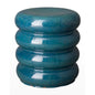 18 in. Torus Ceramic Outdoor Garden Stool-Garden Stools-Emissary-Teal-LOOMLAN