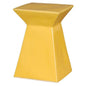 18 in. Upright Ceramic Outdoor Garden Stool-Garden Stools-Emissary-Sun Yellow-LOOMLAN
