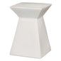 18 in. Upright Ceramic Outdoor Garden Stool-Garden Stools-Emissary-White-LOOMLAN