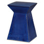 18 in. Upright Ceramic Outdoor Garden Stool-Garden Stools-Emissary-Blue-LOOMLAN