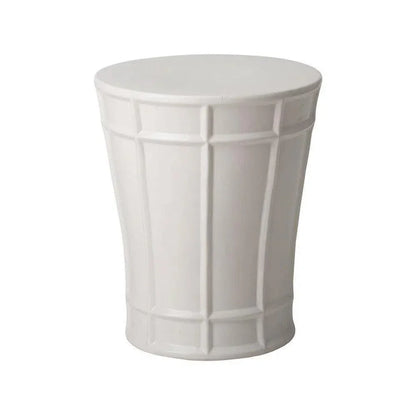 18 in. Varro Ceramic Garden Stool-Garden Stools-Emissary-White-LOOMLAN