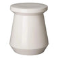 18 in. Vic Ceramic Outdoor Garden Stool-Garden Stools-Emissary-White-LOOMLAN
