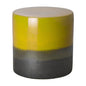 18 in. Wide Two-Tone Ceramic Outdoor Garden Stool-Garden Stools-Emissary-Mustard Yellow-LOOMLAN