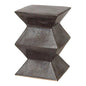 18 in. Zigzag Outdoor Decorative Garden Stool-Garden Stools-Emissary-Gunmetal-LOOMLAN