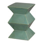 18 in. Zigzag Outdoor Decorative Garden Stool-Garden Stools-Emissary-Green-LOOMLAN
