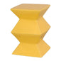 18 in. Zigzag Outdoor Decorative Garden Stool-Garden Stools-Emissary-Sun Yellow-LOOMLAN