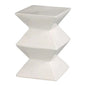 18 in. Zigzag Outdoor Decorative Garden Stool-Garden Stools-Emissary-White-LOOMLAN