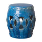 19 in. Eternity Ceramic Outdoor Garden Stool-Garden Stools-Emissary-Marine Blue-LOOMLAN