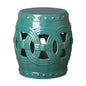 19 in. Eternity Ceramic Outdoor Garden Stool-Garden Stools-Emissary-Teal-LOOMLAN