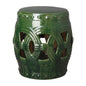 19 in. Eternity Ceramic Outdoor Garden Stool-Garden Stools-Emissary-Green-LOOMLAN