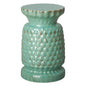 19 in. Large Pineapple Ceramic Outdoor Garden Stool-Garden Stools-Emissary-Green-LOOMLAN